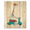 Designart - Giraffe Dressed Up Wearing Helmet & Riding Scooter - Children's Art Print on Natural Pine Wood